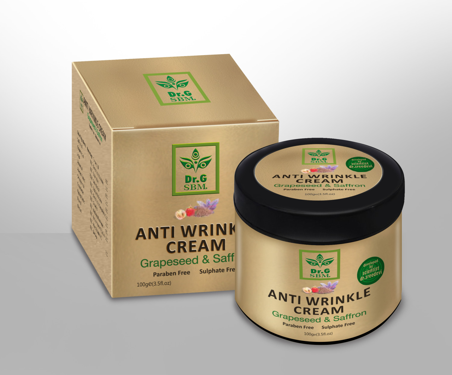 SBM ANTI WRINKLE CREAM - Grapeseed & Saffron